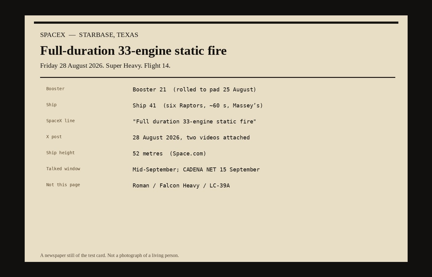 Booster 21 held the full duration