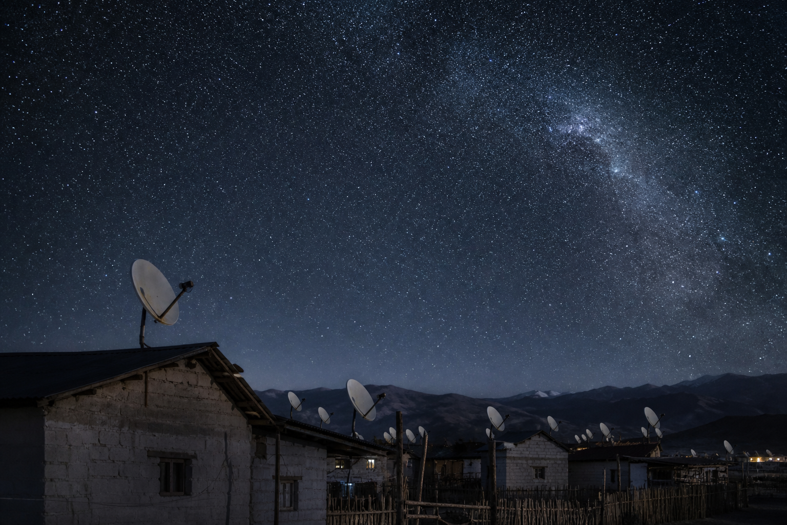 A field of satellite dishes